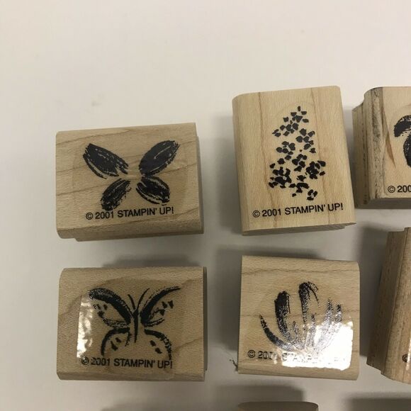 Stampin' Up! Watercolor Minis 13 Rubber Stamps Butterflies Flowers 2001 - Picture 2 of 8